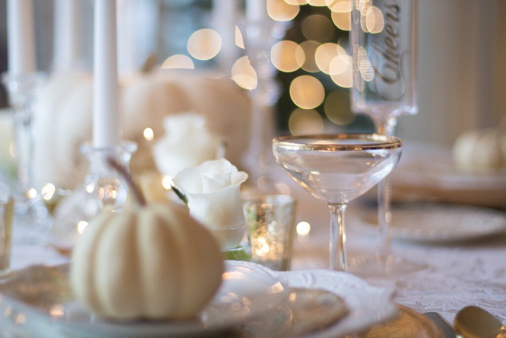 white pumpkin on table