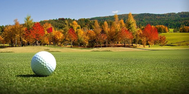 golf ball in fall